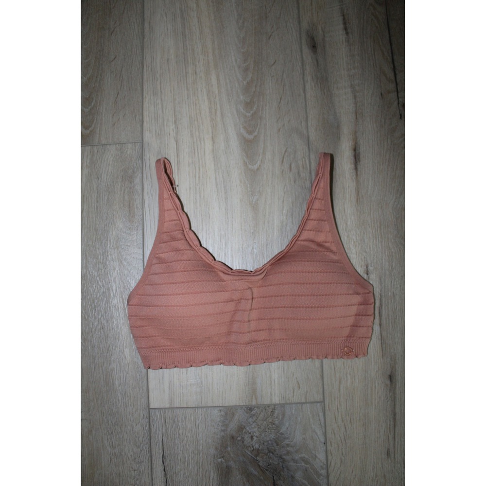 Danskin Intimates Terracotta Seamless Scalloped Bralette Textured Size L
